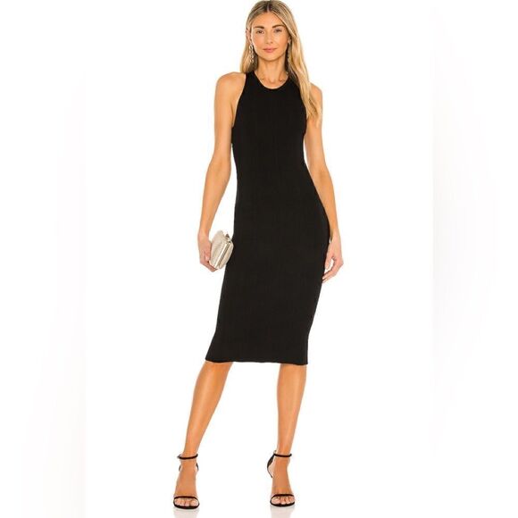 L'AGENCE Shelby Bodycon High Neck Dress in Black. Size S - Picture 1 of 5